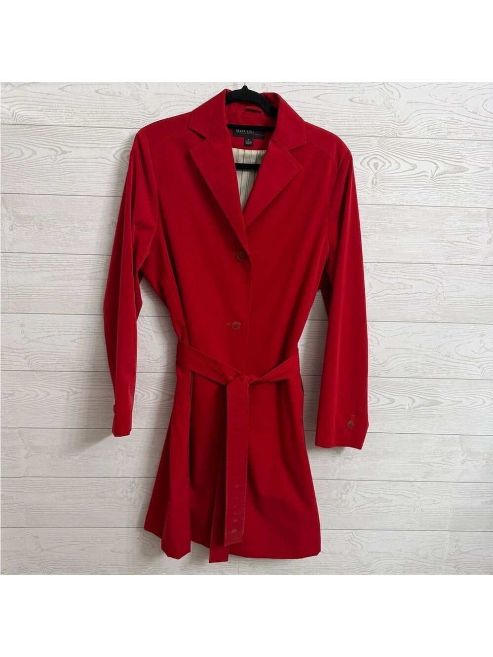 Jason Kole Women’s Red Midi Trench Coat. Size M